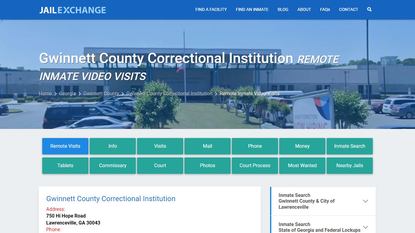 Video Visitation - Gwinnett County Correctional Institution, GA